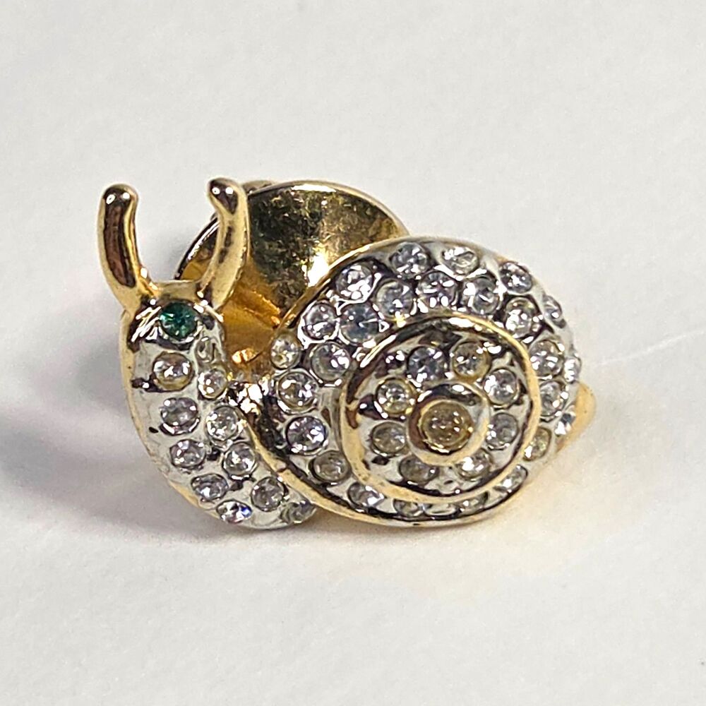 Rhinestone Snail Pin